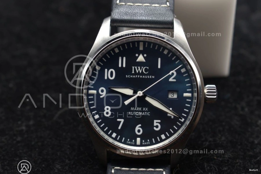 Edition A32111 1:1 Blue Mark Dial Pilot IW328203 on Leather ZF XX Best Dark Strap Blue 1203